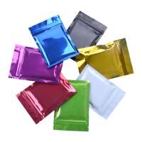 Stock Goods Resealable Foil Mylar Smell Proof Small Aluminized Foil Zipper Reclosable Packaging Bag For Food And Snack