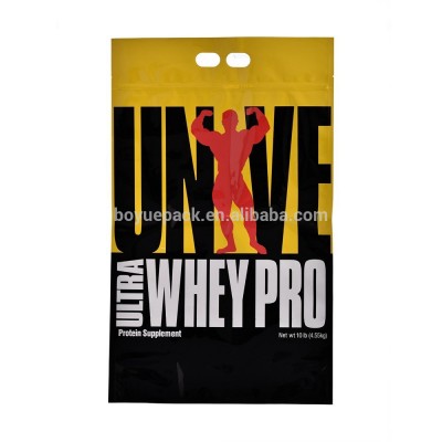 Trade assurance 10 Ib (4.55kg) whey protein powder resealable pouch,whey protein aluminium foil pouch with handle